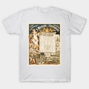 Stuttgart Vintage Railroad Travel Poster 1894 T-Shirt